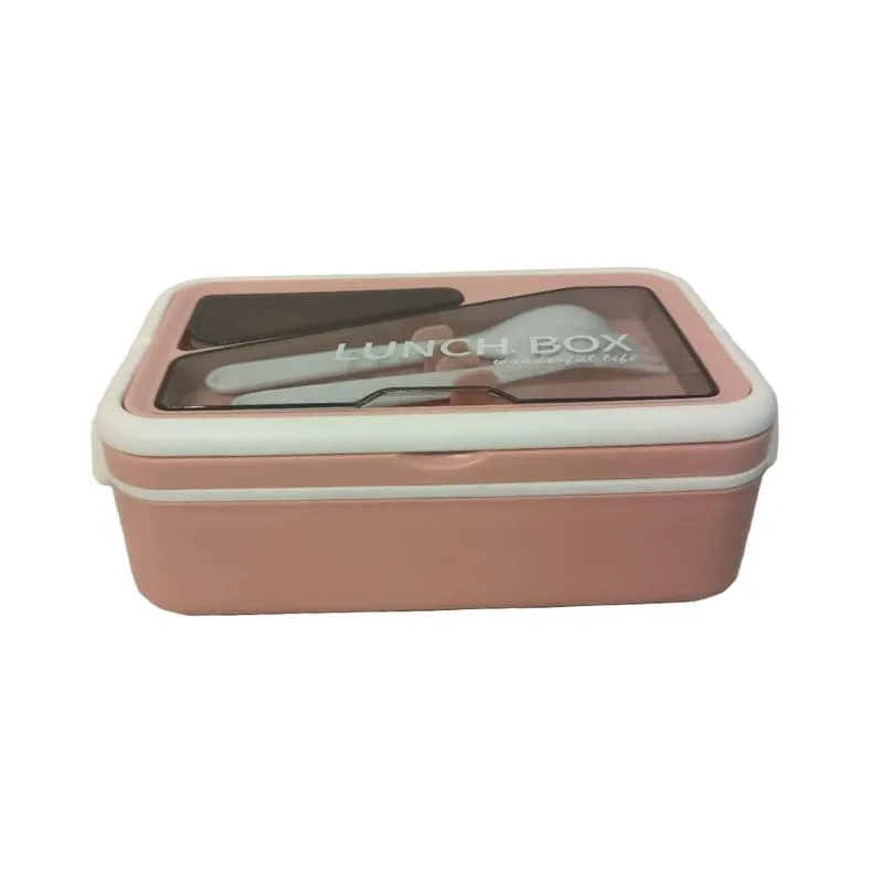 2 Compartment Insulated Lunch Box Peach