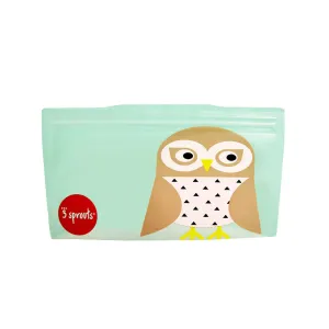 3 Sprouts Reusable Snack Bag - 2pk (Owl)