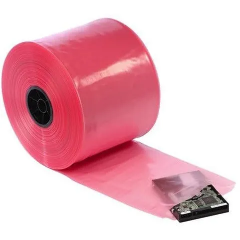 4 mil Pink Anti-Static ESD Poly Tubing. 10" x 750'/RL