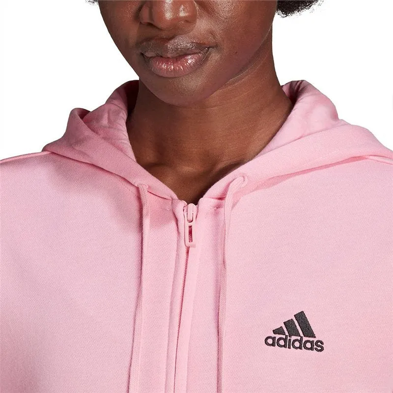 adidas Essentials Logo Full-Zip Hoodie - Womens - Light Pink/Black