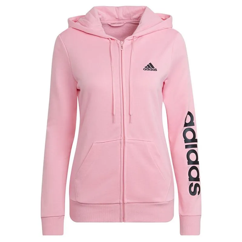 adidas Essentials Logo Full-Zip Hoodie - Womens - Light Pink/Black