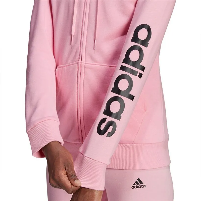 adidas Essentials Logo Full-Zip Hoodie - Womens - Light Pink/Black