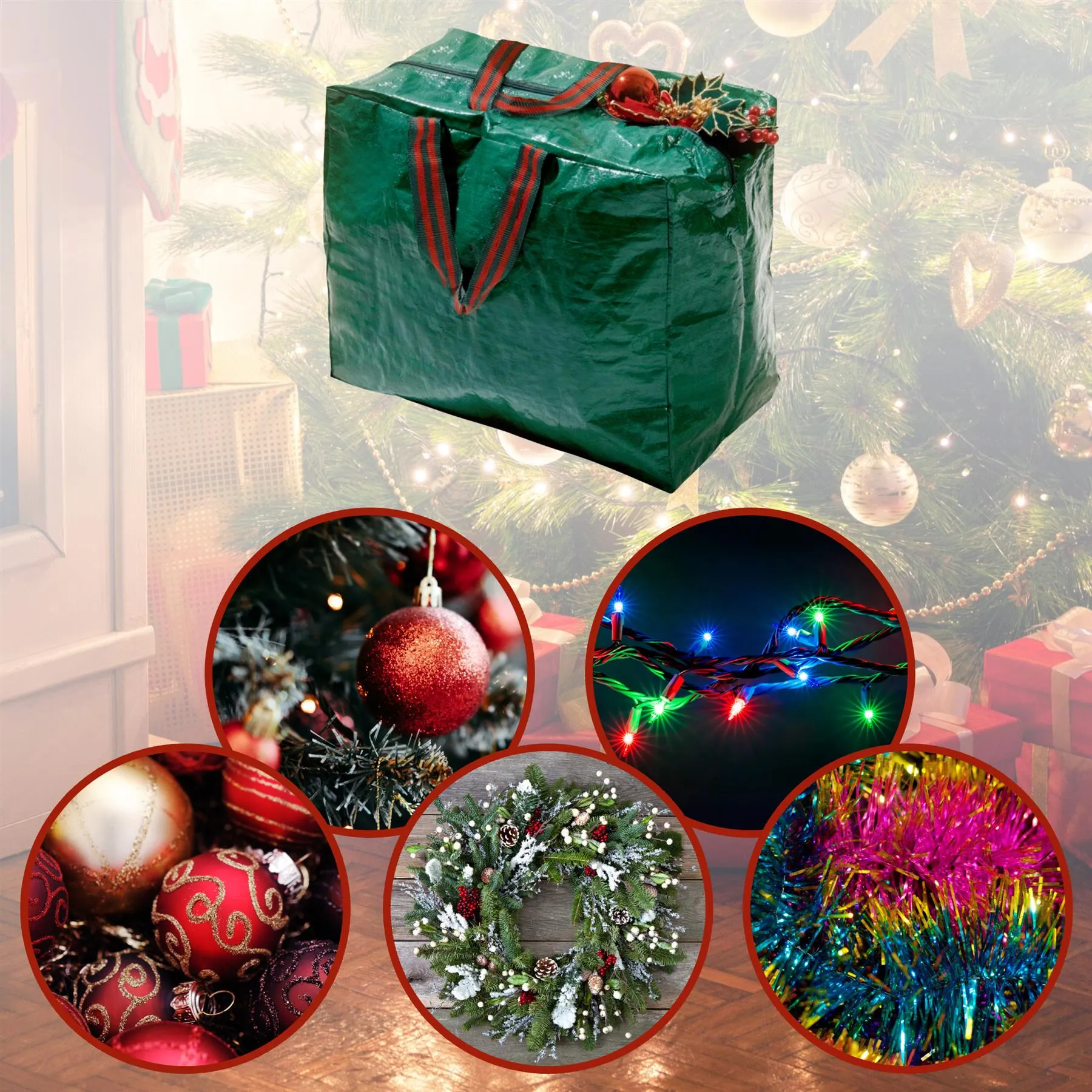 Christmas Lights and Decorations Storage Bag