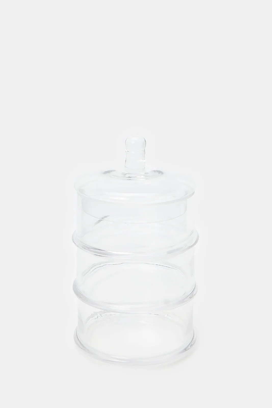 Clear Partition Storage Jar With Lid (4 Piece)