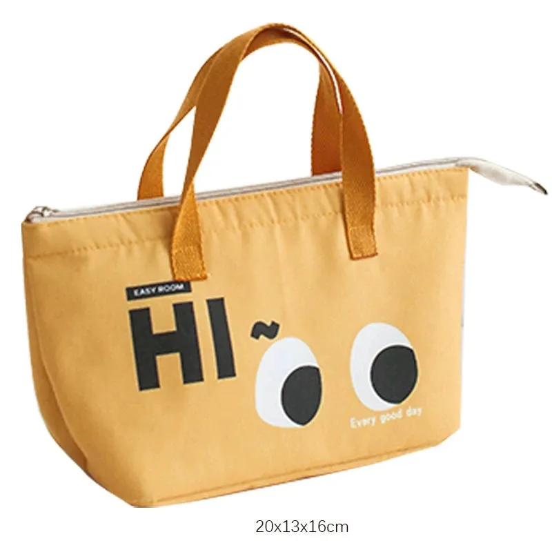 Cute Insulated Rice Bag - Soft Handle Lunch Tote