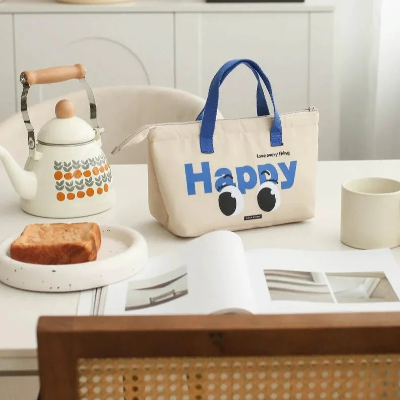 Cute Insulated Rice Bag - Soft Handle Lunch Tote