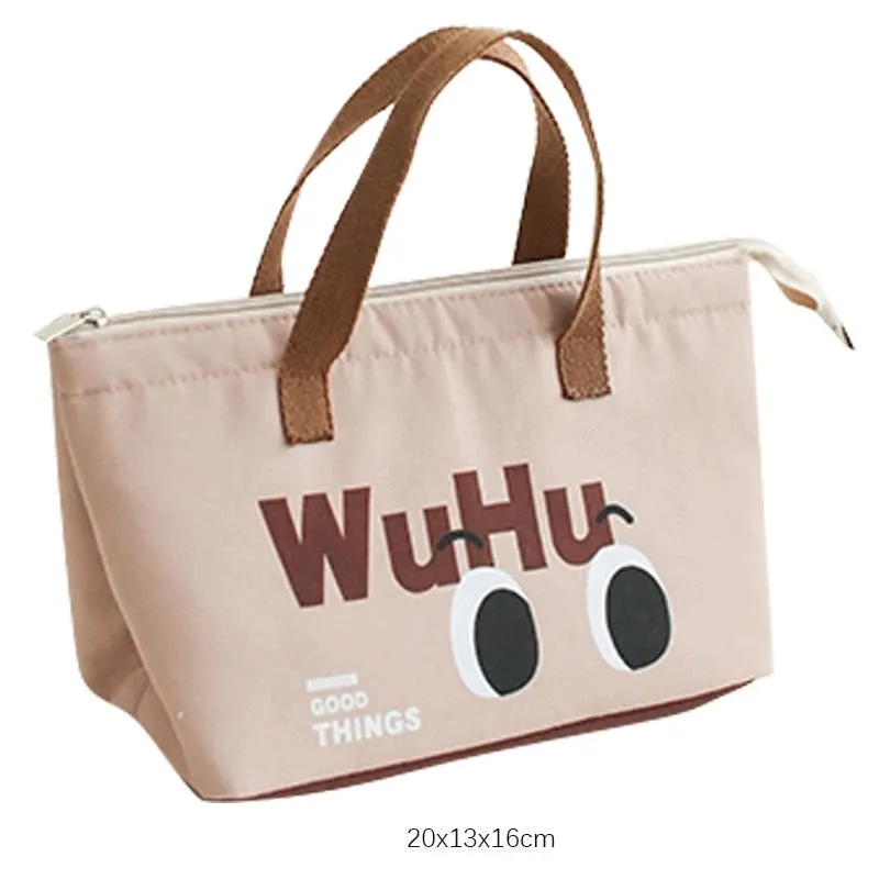 Cute Insulated Rice Bag - Soft Handle Lunch Tote