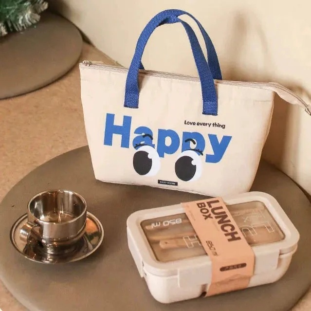 Cute Insulated Rice Bag - Soft Handle Lunch Tote