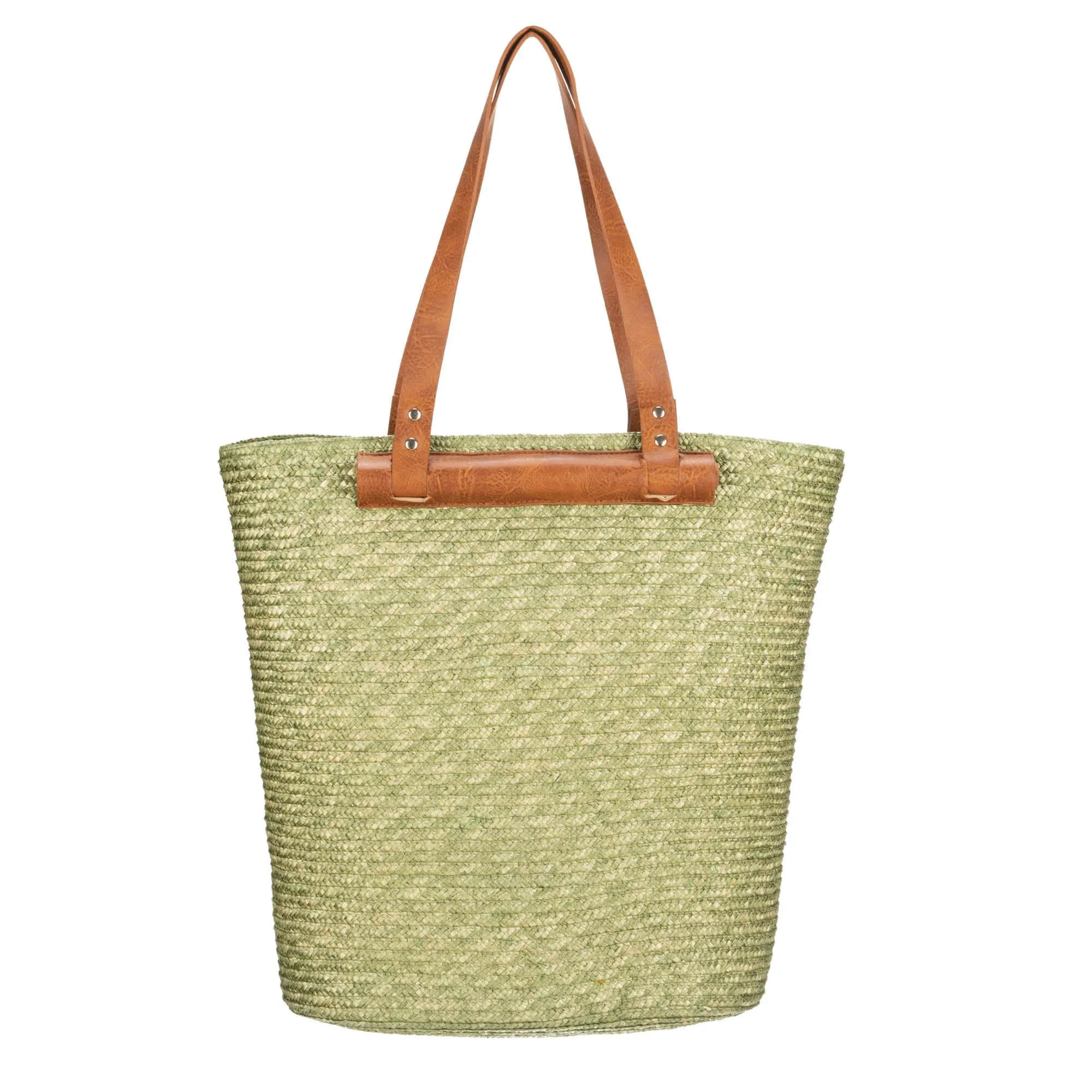 Daydreamer - Wheat Straw Tote with Leather Handles