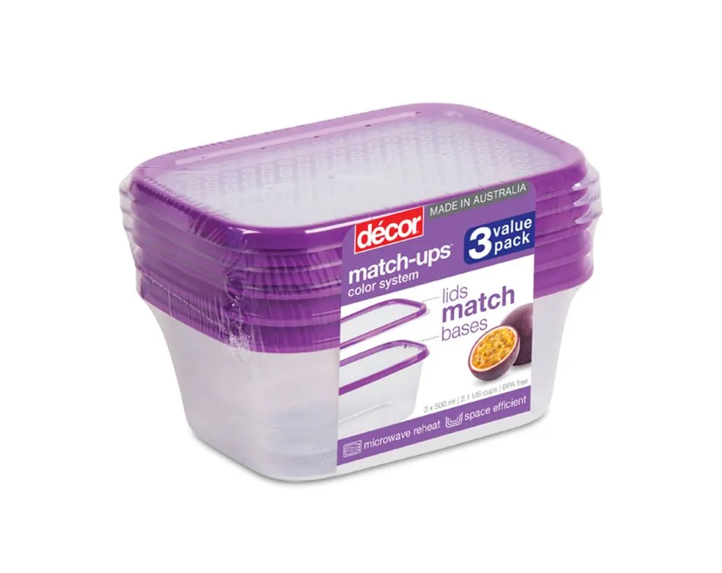 Décor Match-ups™ Basics 500ml Food Container (3-Pack)