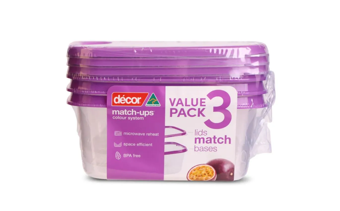 Décor Match-ups™ Basics 500ml Food Container (3-Pack)