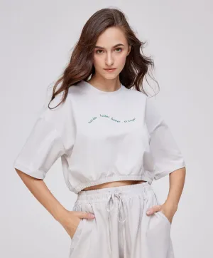 Energized Artletes Oversized Cropped Tee with Elastic Waist