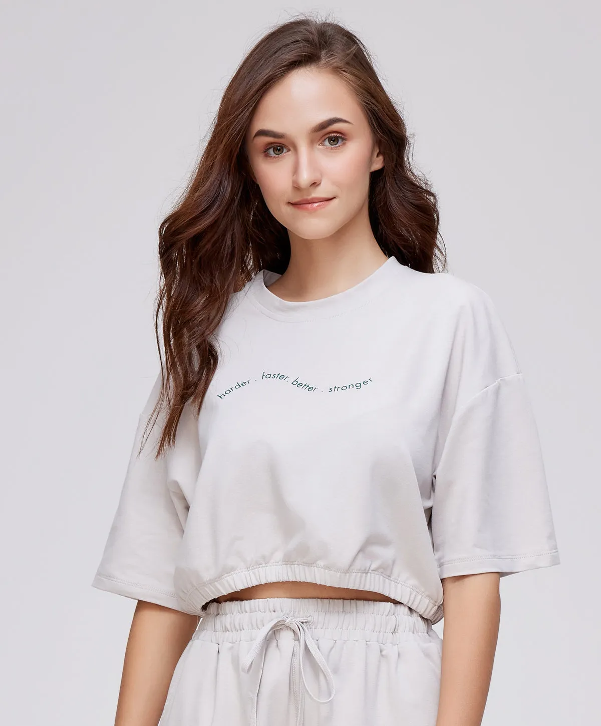 Energized Artletes Oversized Cropped Tee with Elastic Waist