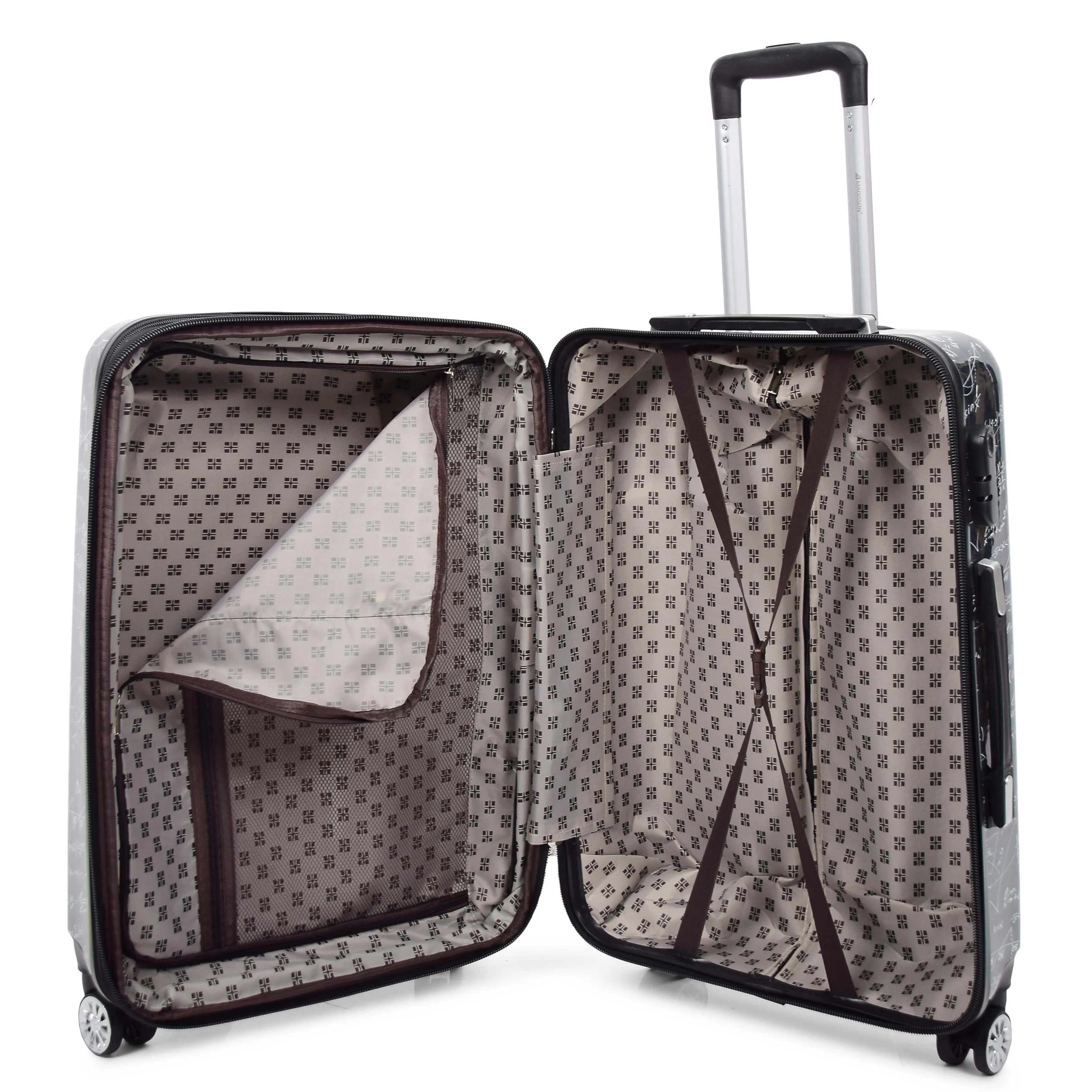 Expandable Four Wheel Print Suitcase Hard Shell Luggage ALGEBRA