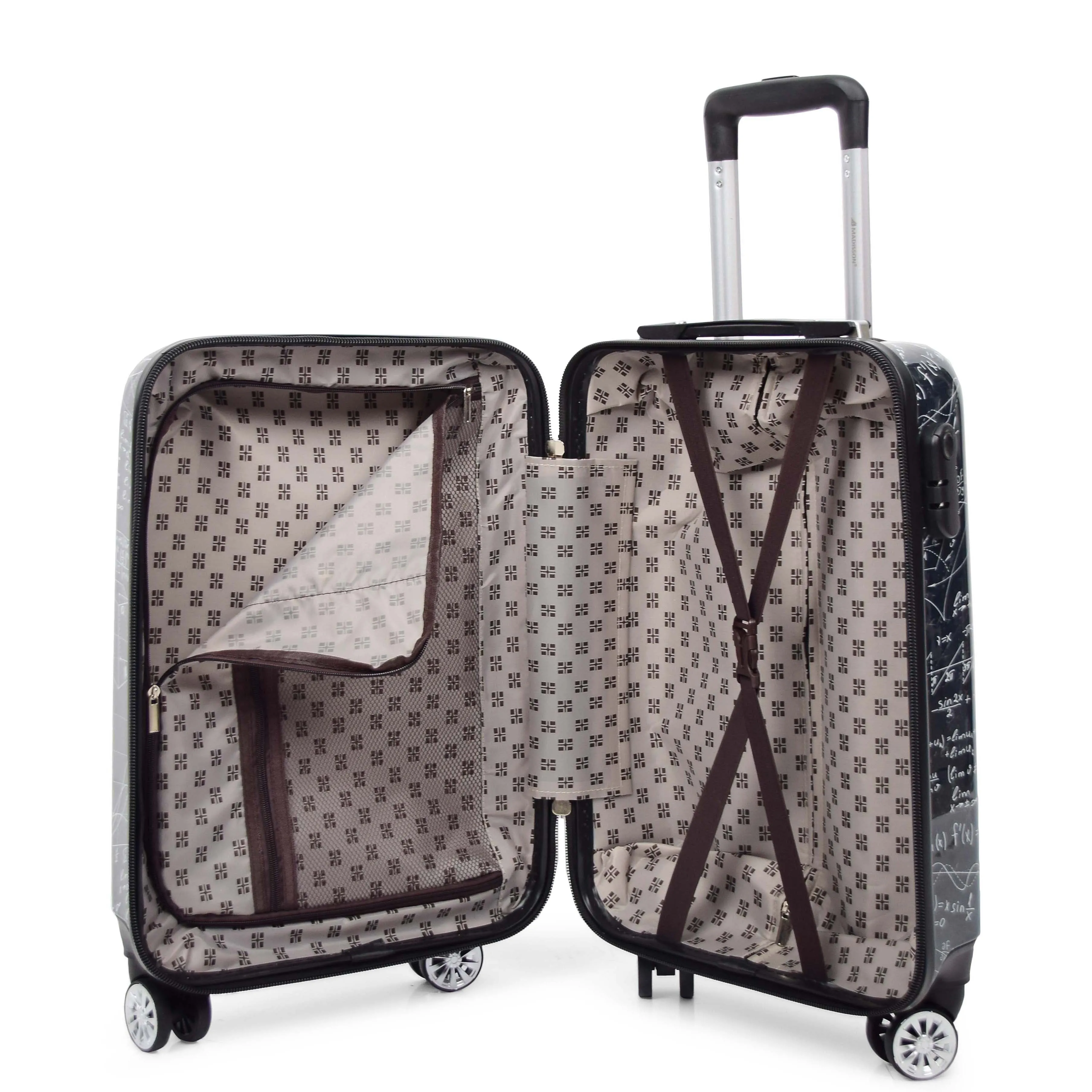 Expandable Four Wheel Print Suitcase Hard Shell Luggage ALGEBRA