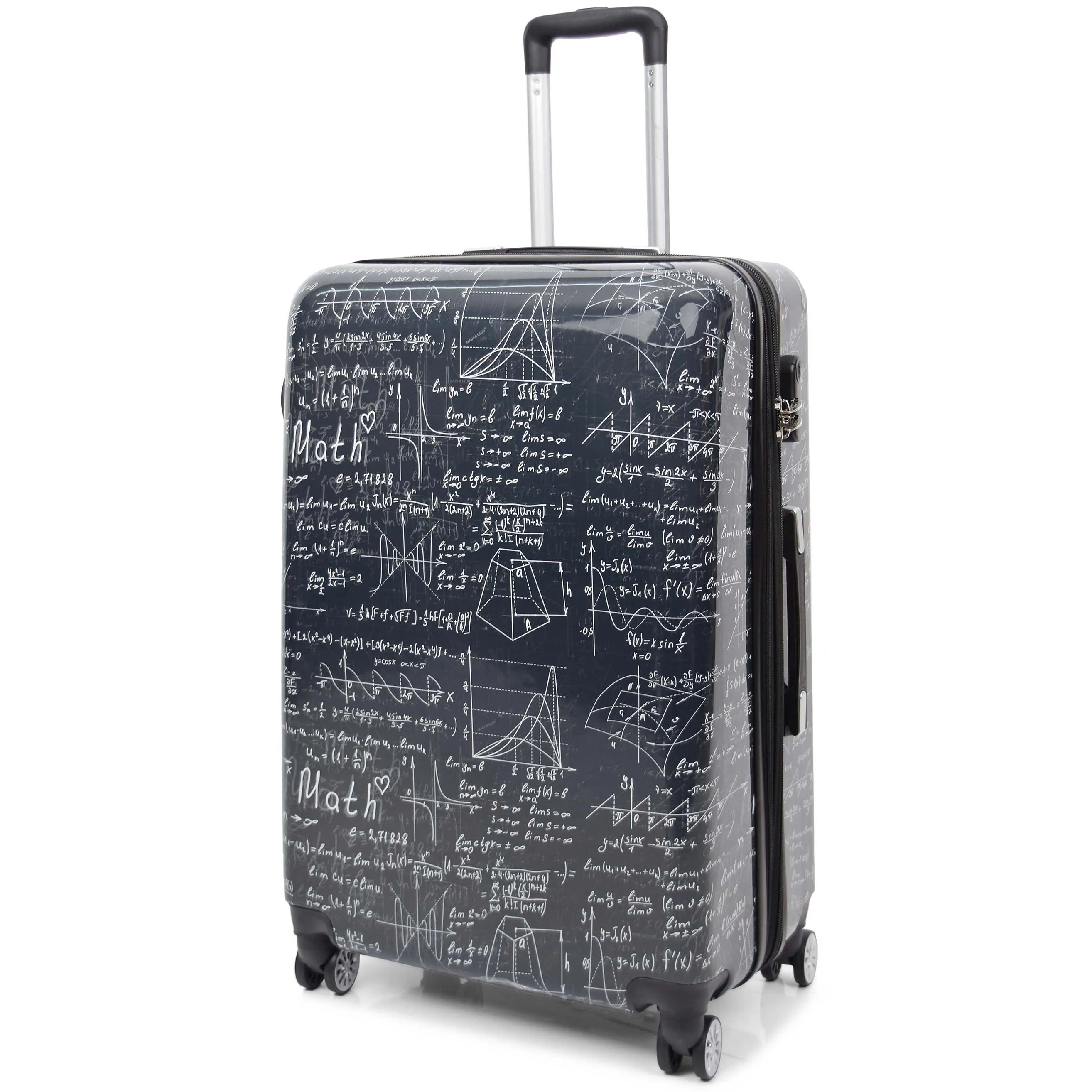 Expandable Four Wheel Print Suitcase Hard Shell Luggage ALGEBRA