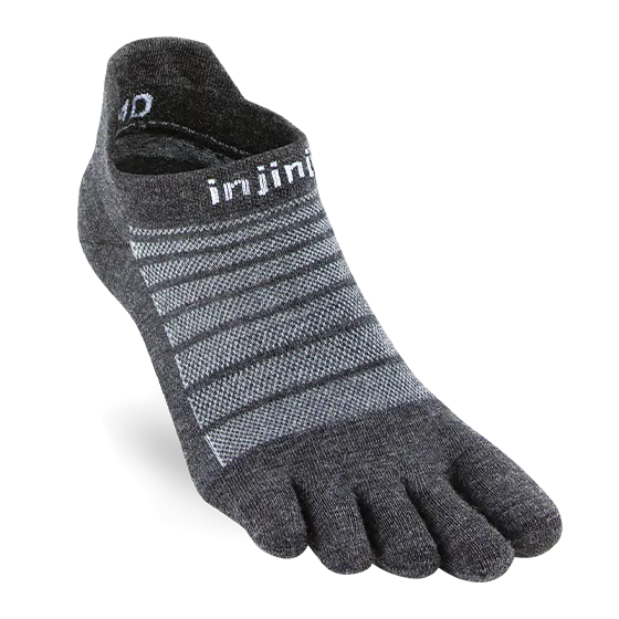 Injinji Run Lightweight No-Show Wool Socks