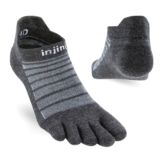 Injinji Run Lightweight No-Show Wool Socks