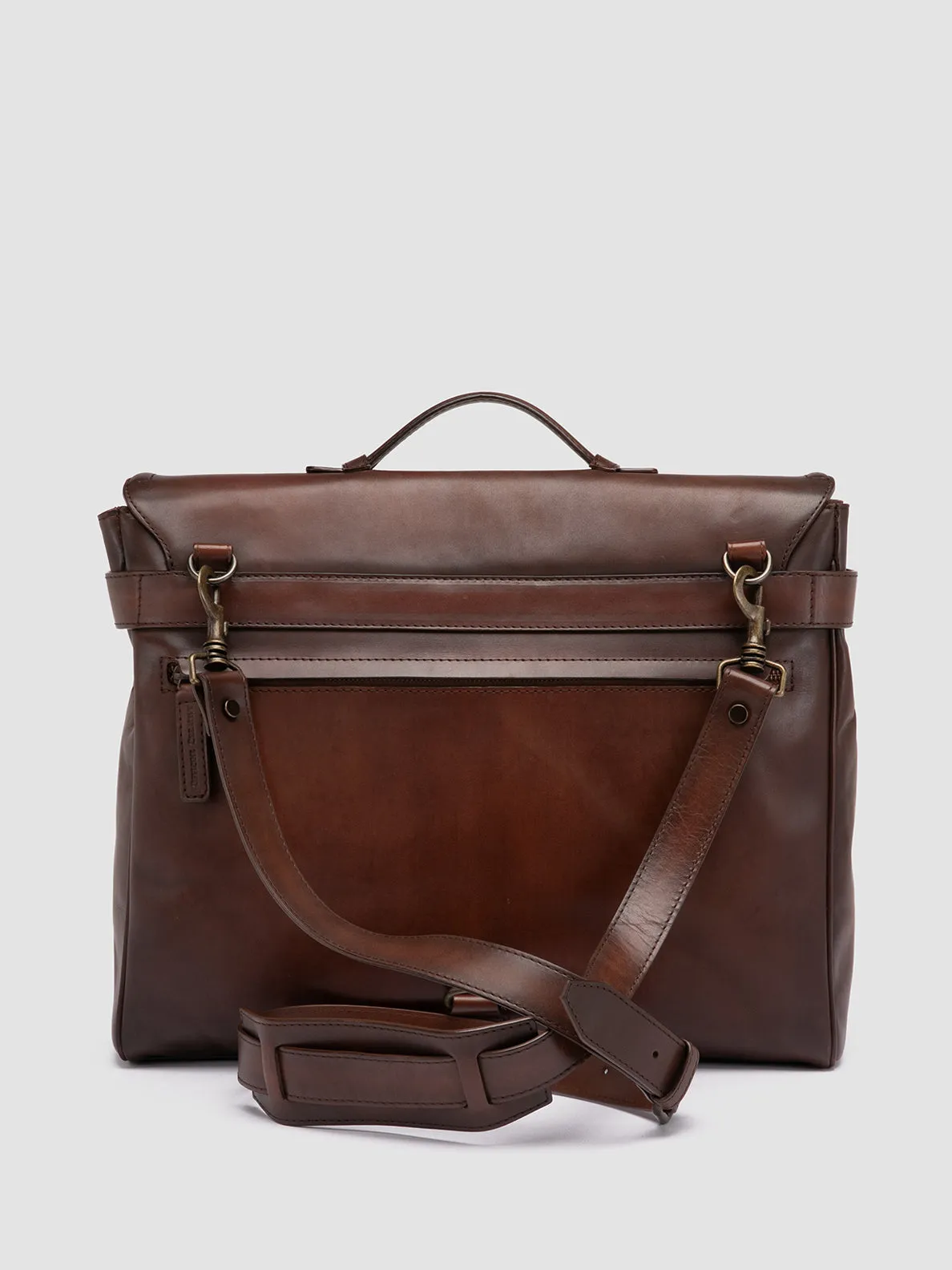 JEROME 003 - Brown Leather Briefcase