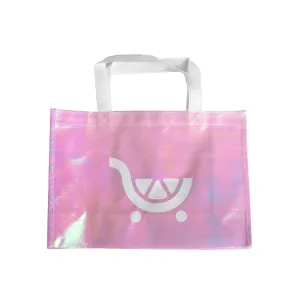 KLV-435 | Iridescent Non-Woven Shopper Tote