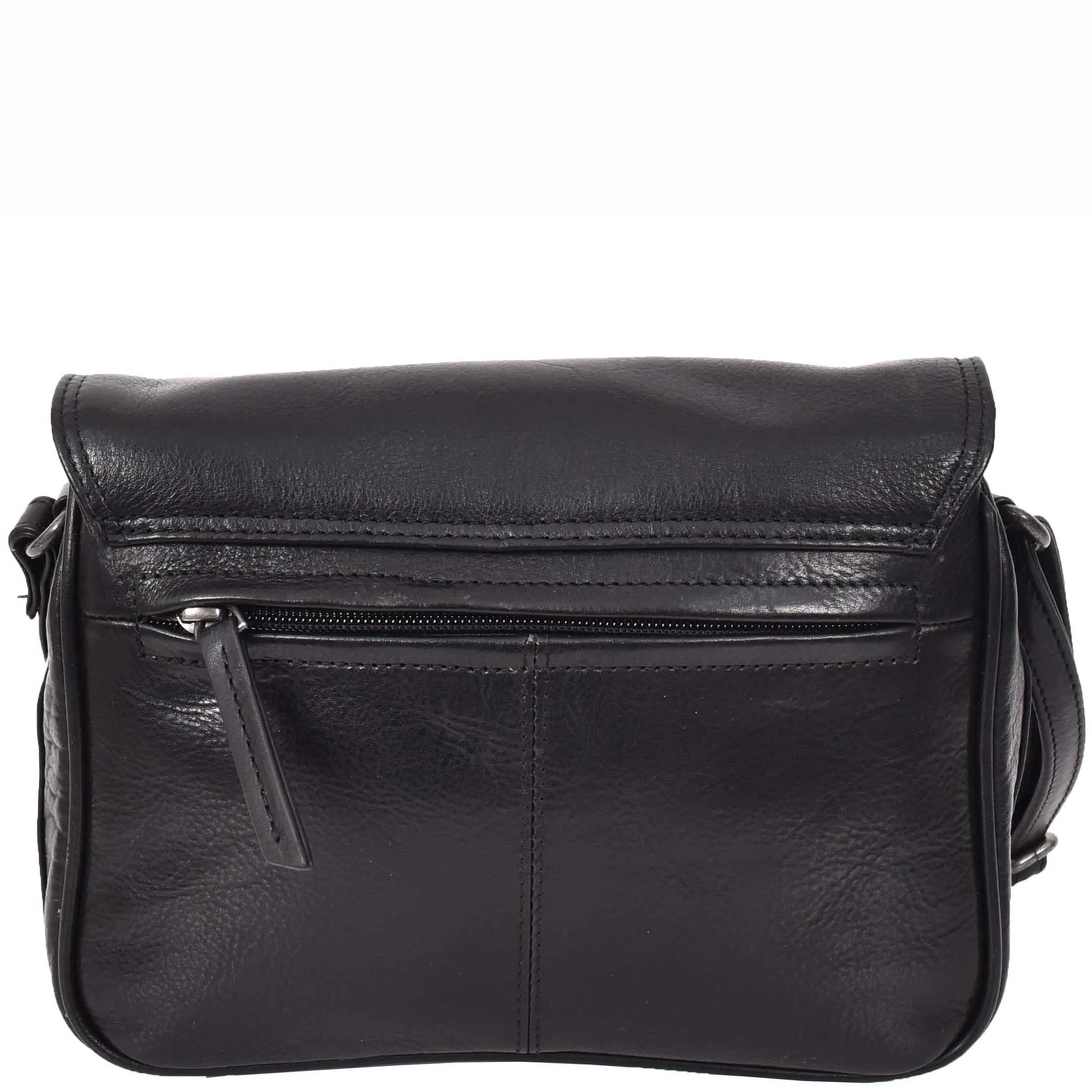 Leather Crossbody Bag Classic Casual Multi Pockets Organiser A202 Black