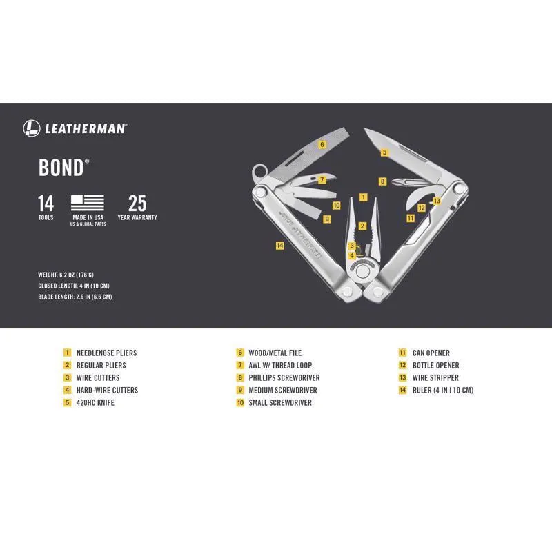 Leatherman Bond 14-in-1 Multi-Purpose Tools 1 pc