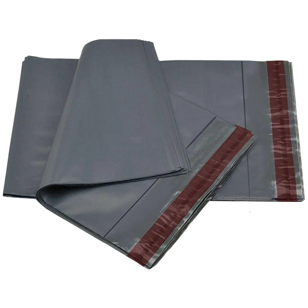 Mailing Bags, 17" x 24" (432mm to 610mm), Grey Plastic Poly Self Seal Bag