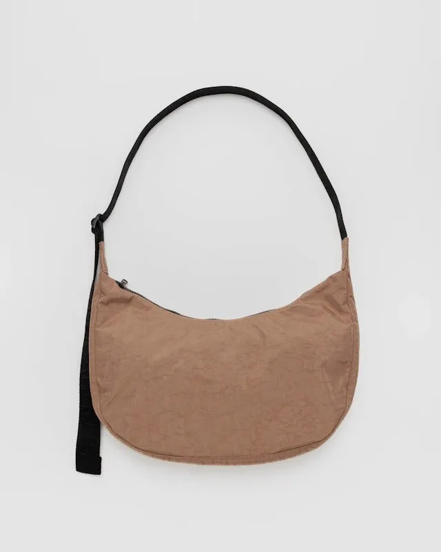 Medium Nylon Crescent Bag - Cocoa (37.5" Strap)