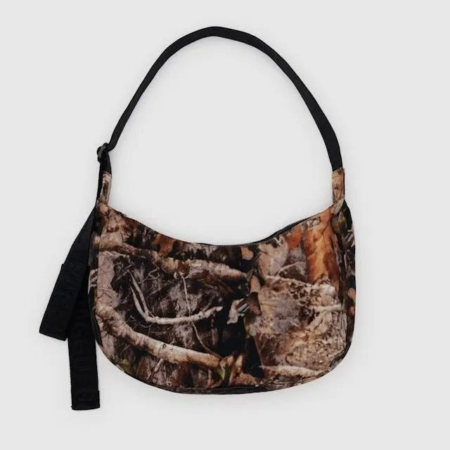 Medium Nylon Crescent Bag - Photo Forest (47" Strap)