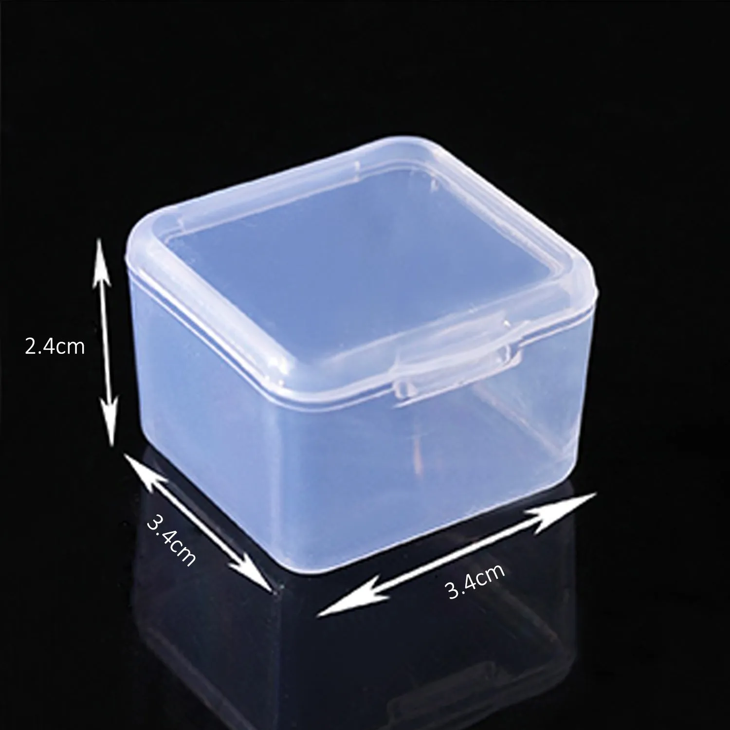 Mini Square Clear Storage Boxes - 3.4 x 3.4 cm