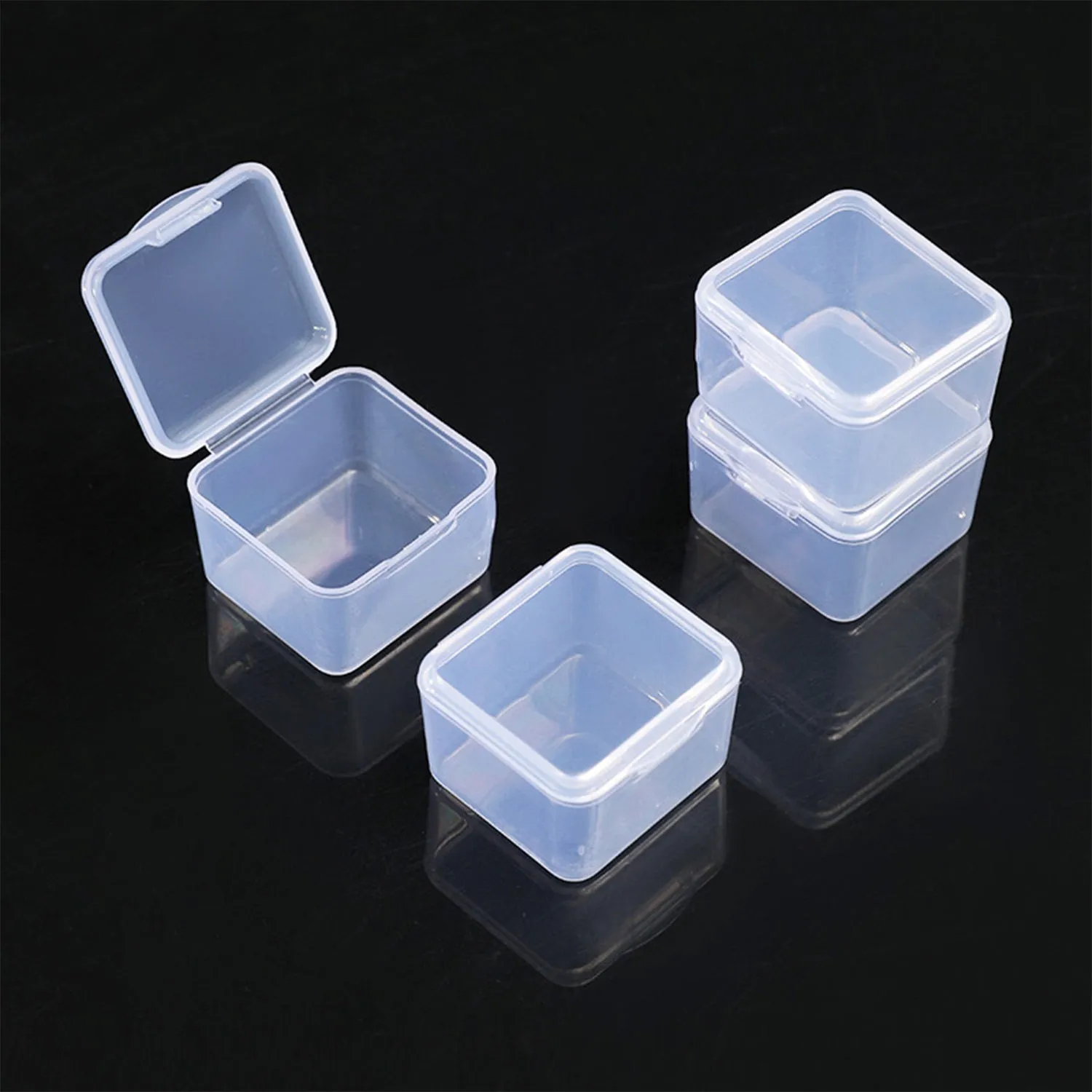 Mini Square Clear Storage Boxes - 3.4 x 3.4 cm