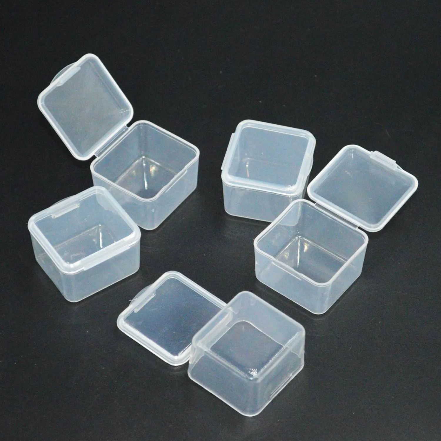 Mini Square Clear Storage Boxes - 3.4 x 3.4 cm