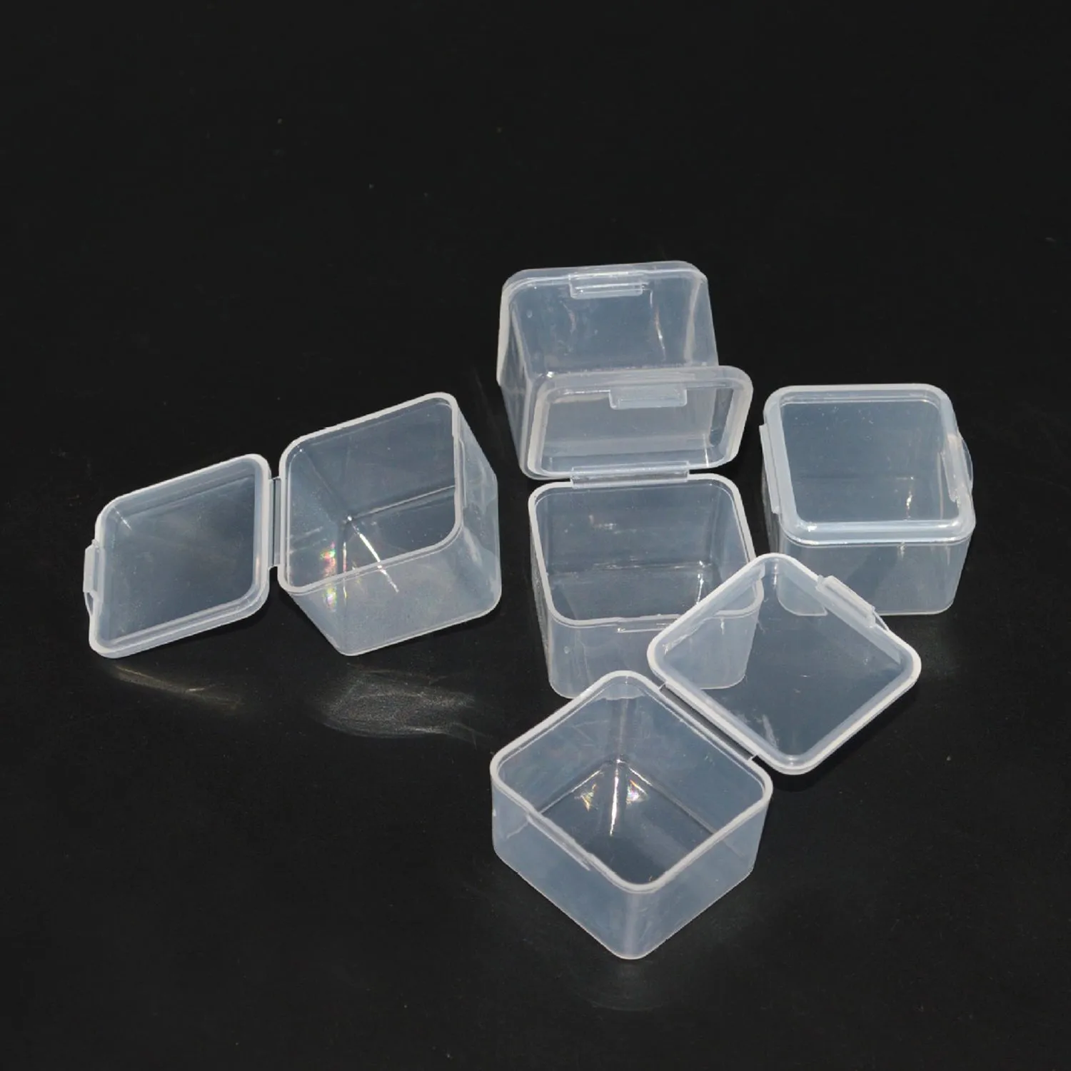 Mini Square Clear Storage Boxes - 3.4 x 3.4 cm