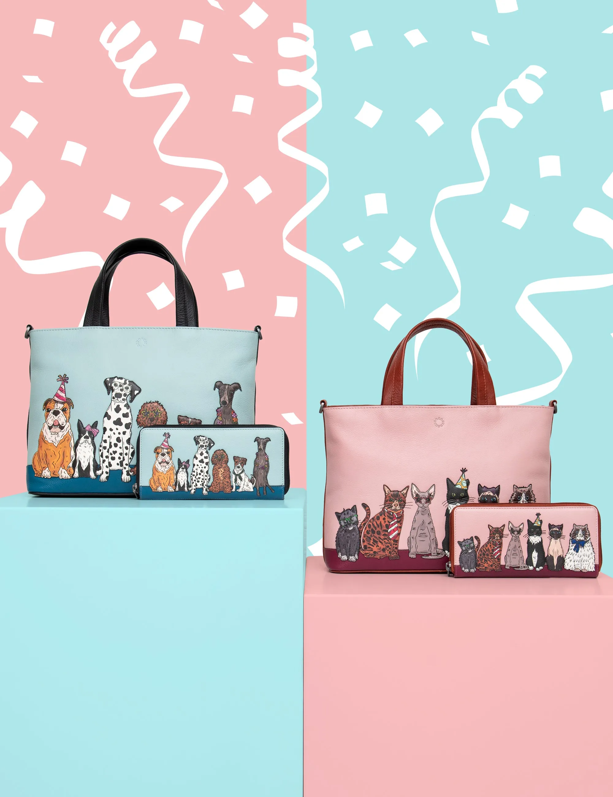 Party Cats Leather Multiway Grab Bag