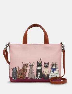 Party Cats Leather Multiway Grab Bag