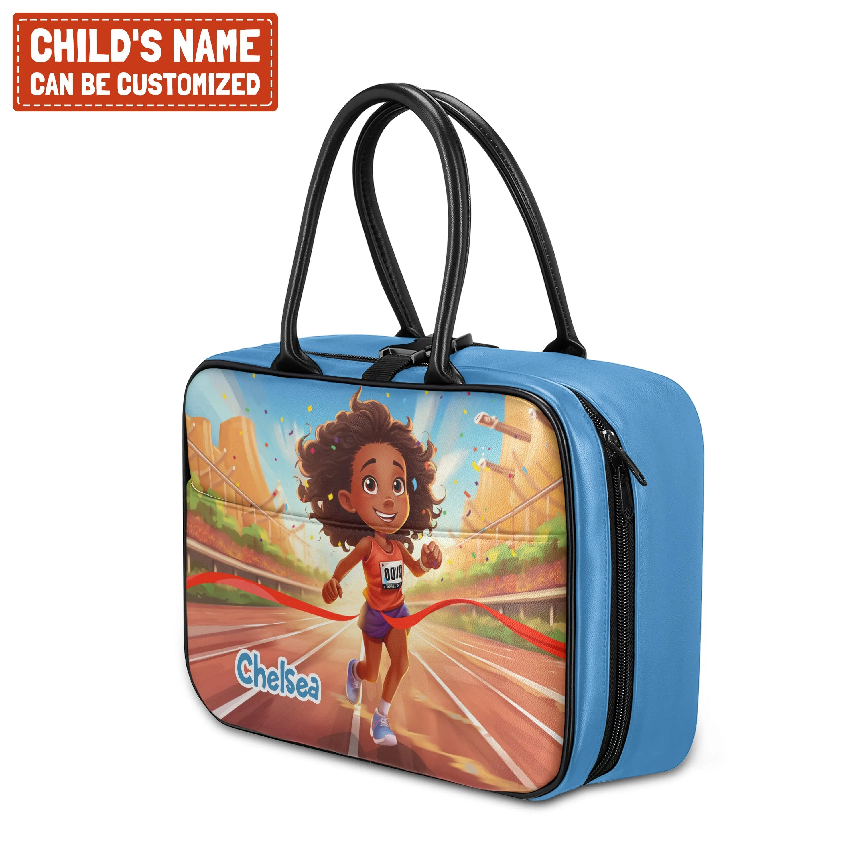 Personalized Little Afro Athlete Lunch Bag For Kids (Without Containers)