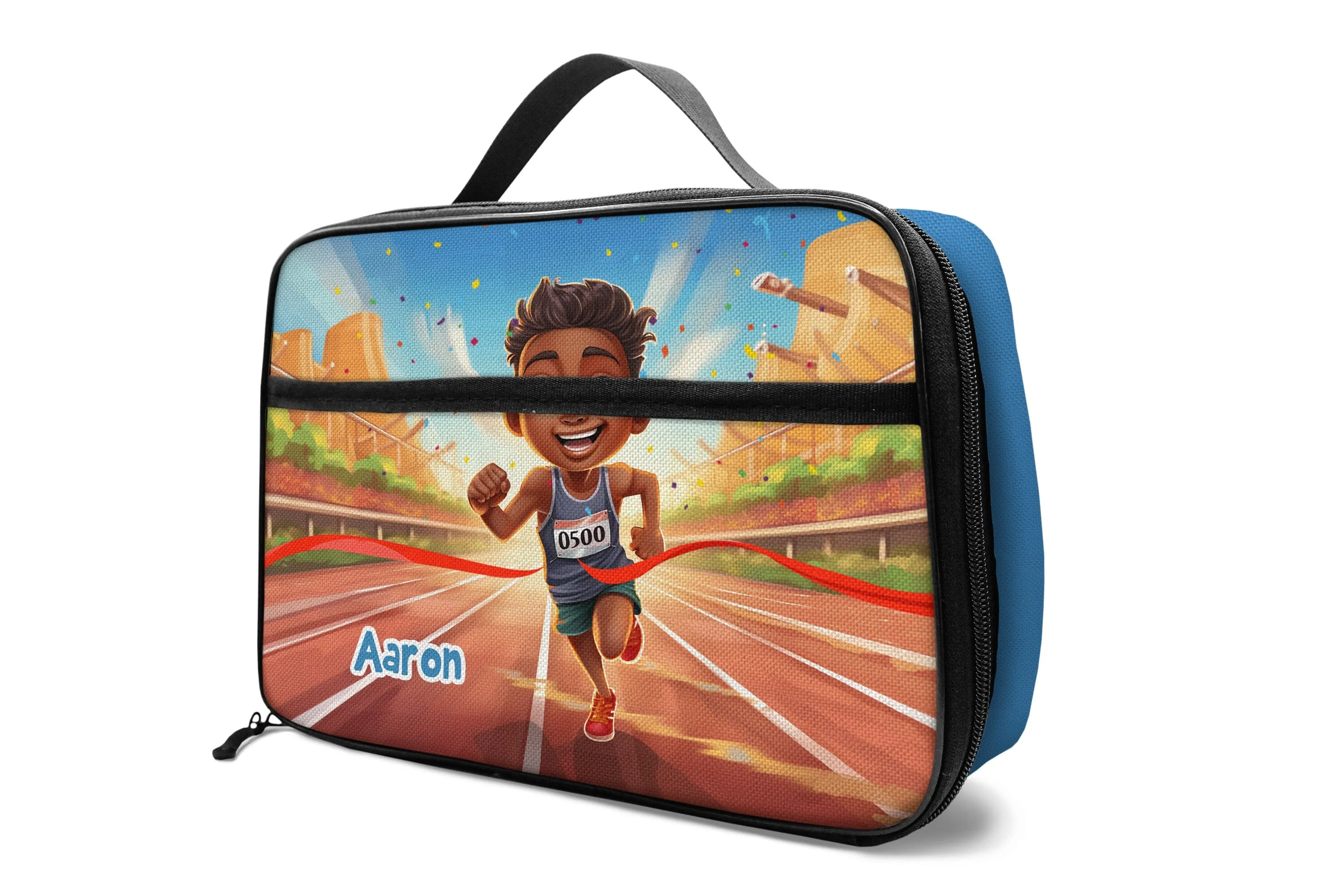 Personalized Little Afro Athlete Lunch Bag For Kids (Without Containers)