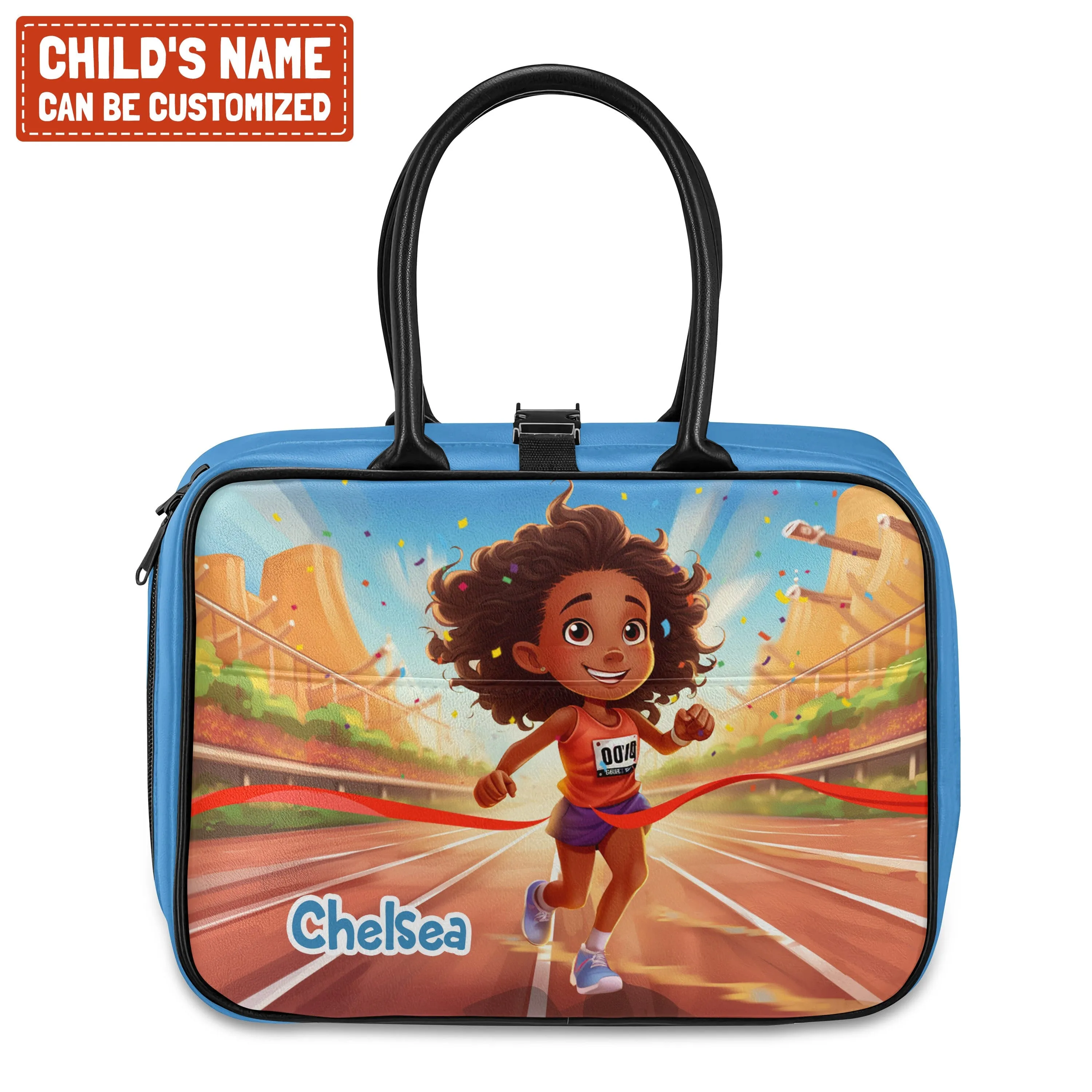 Personalized Little Afro Athlete Lunch Bag For Kids (Without Containers)