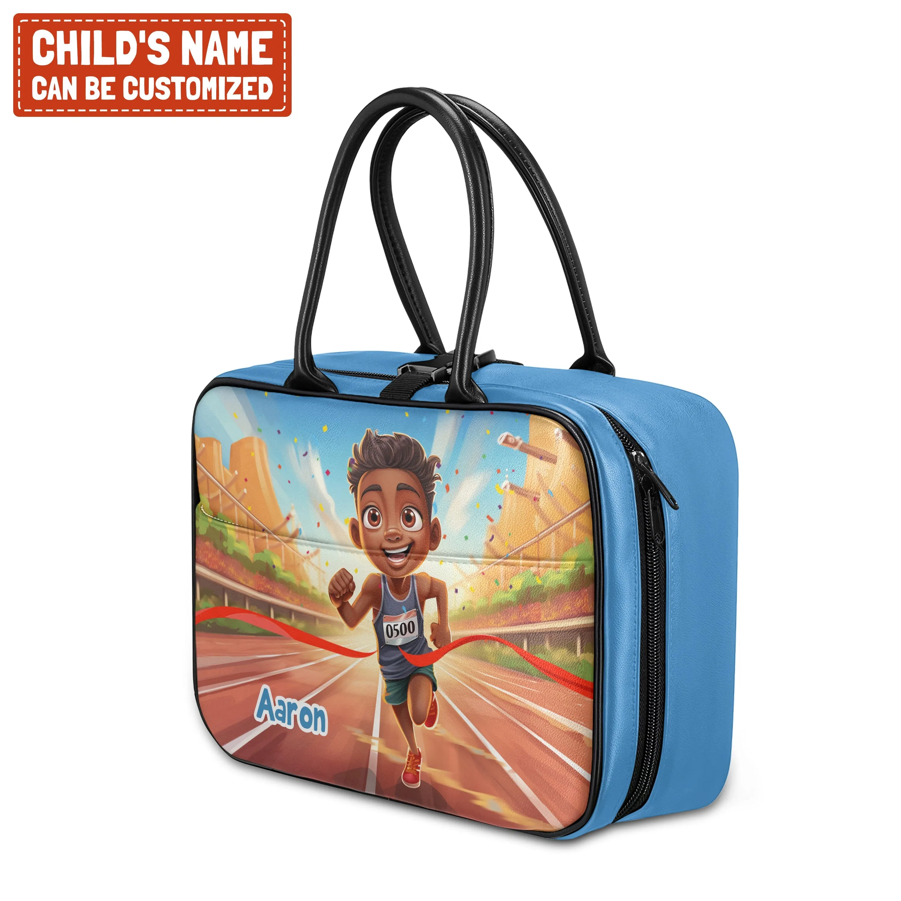 Personalized Little Afro Athlete Lunch Bag For Kids (Without Containers)