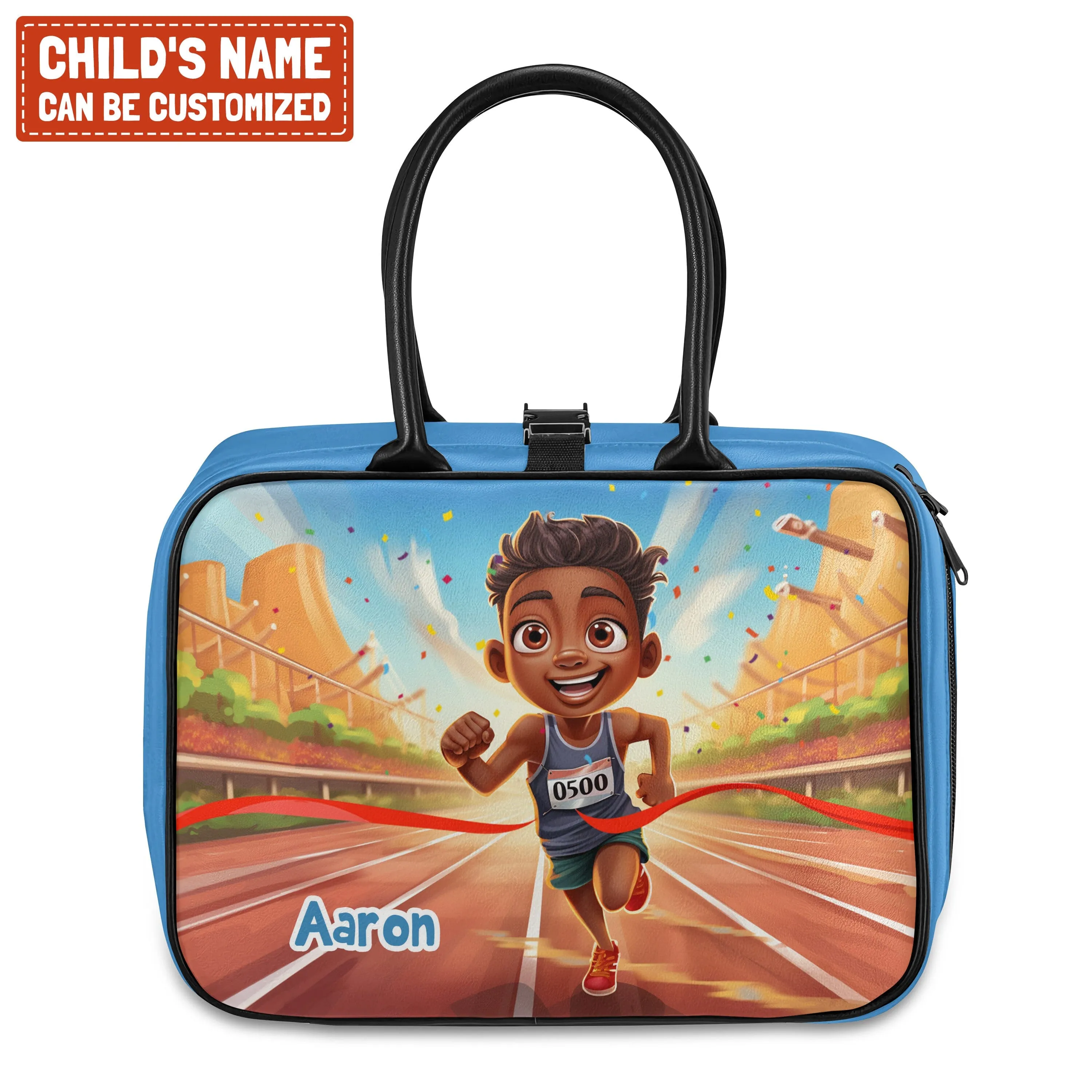 Personalized Little Afro Athlete Lunch Bag For Kids (Without Containers)