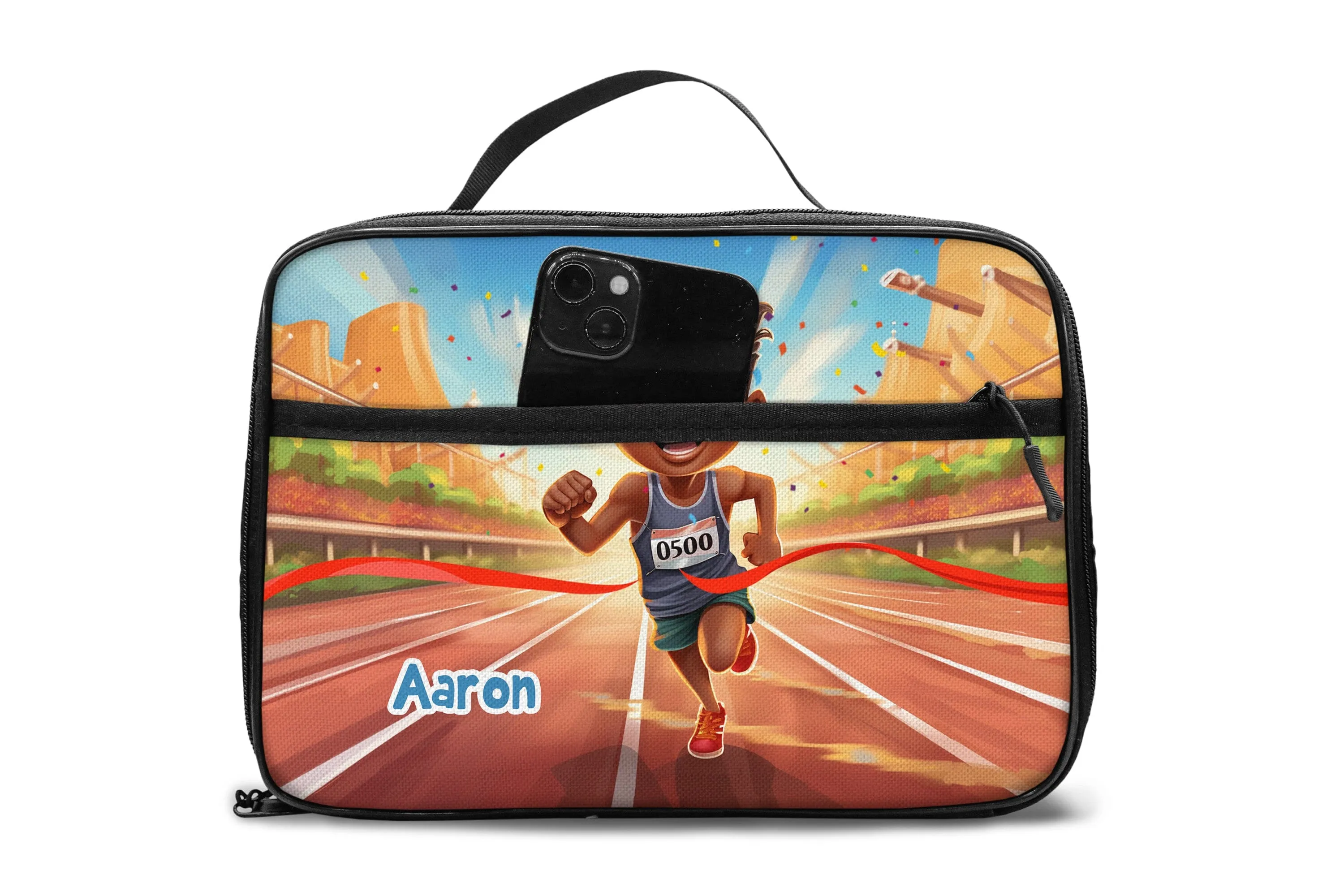 Personalized Little Afro Athlete Lunch Bag For Kids (Without Containers)