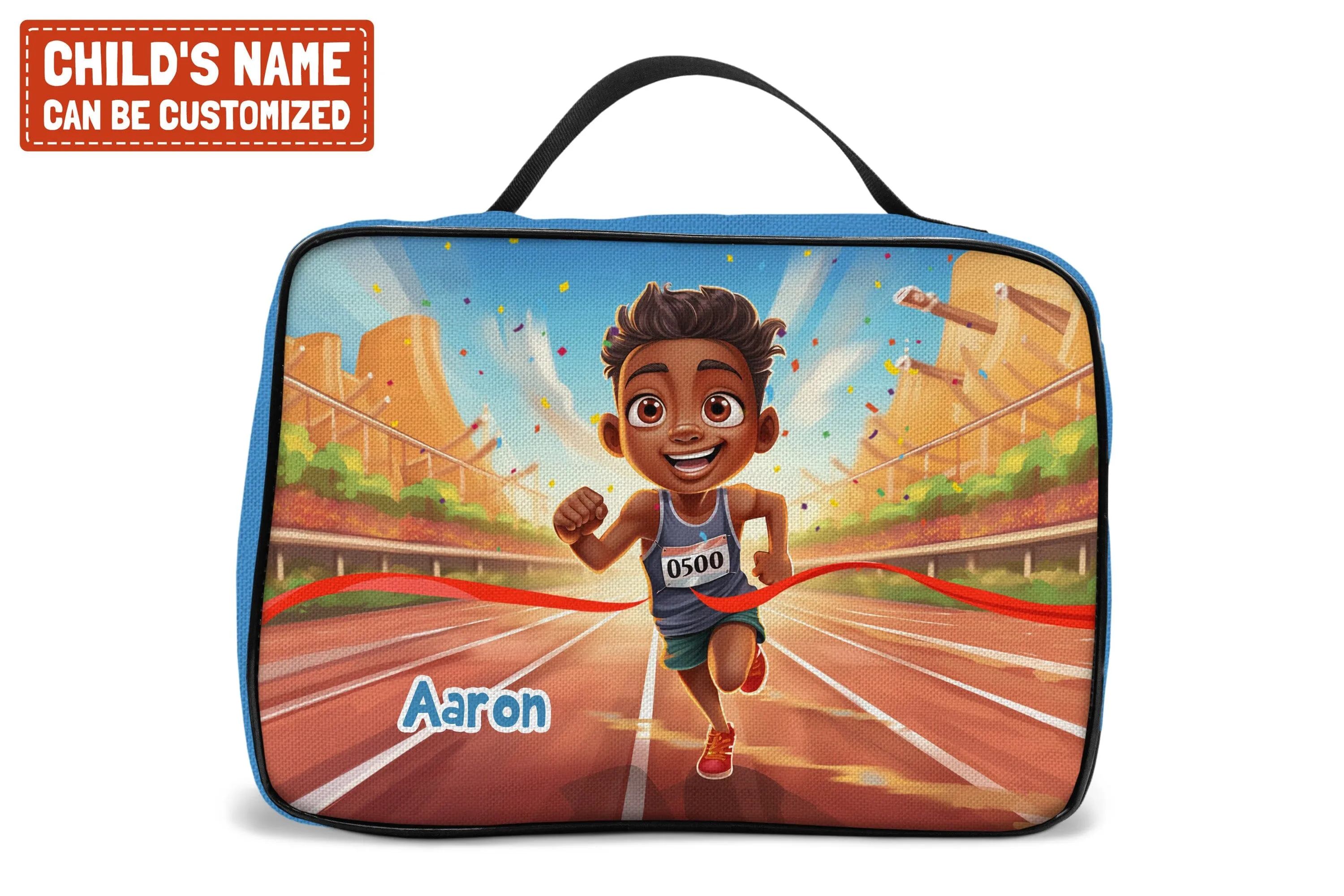 Personalized Little Afro Athlete Lunch Bag For Kids (Without Containers)