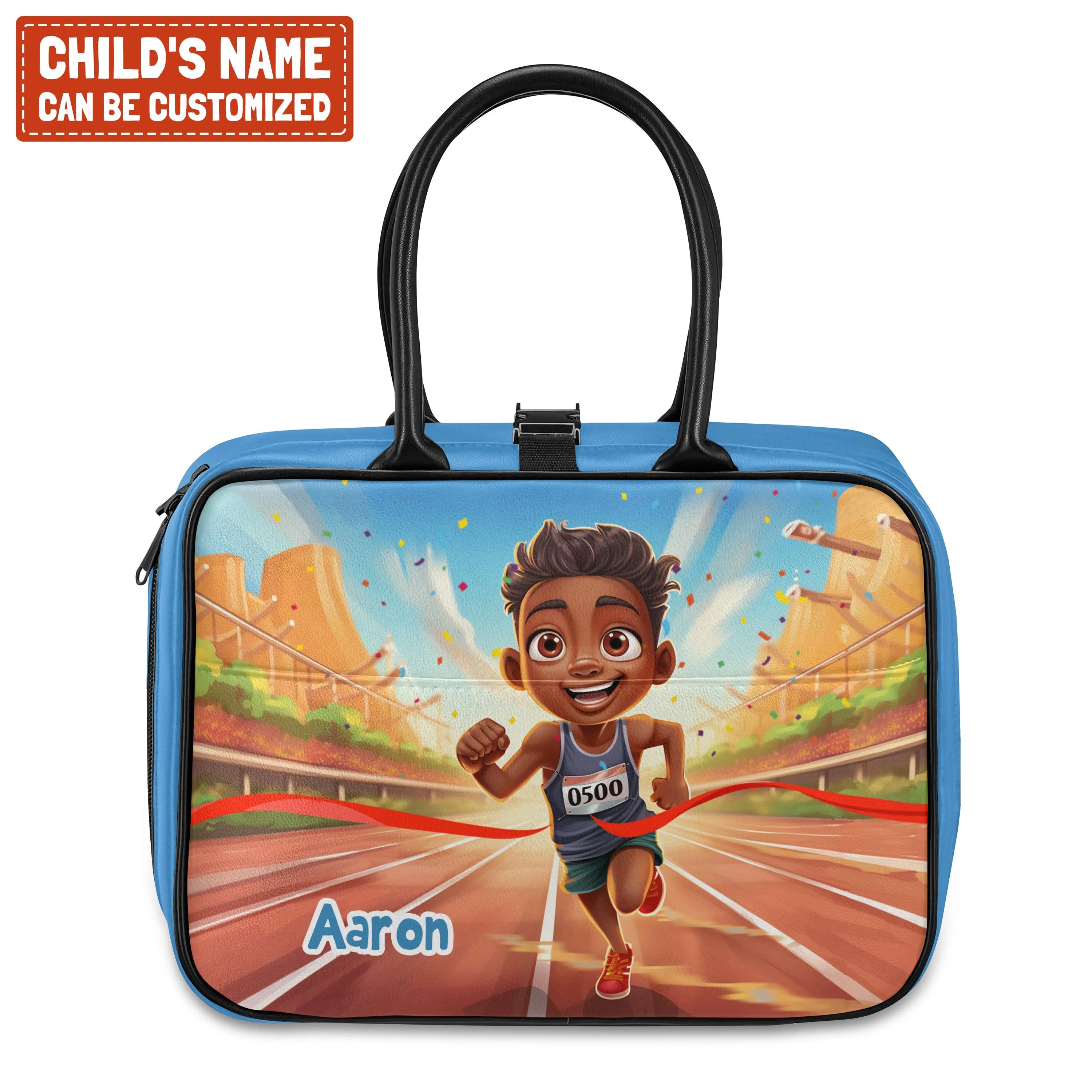 Personalized Little Afro Athlete Lunch Bag For Kids (Without Containers)