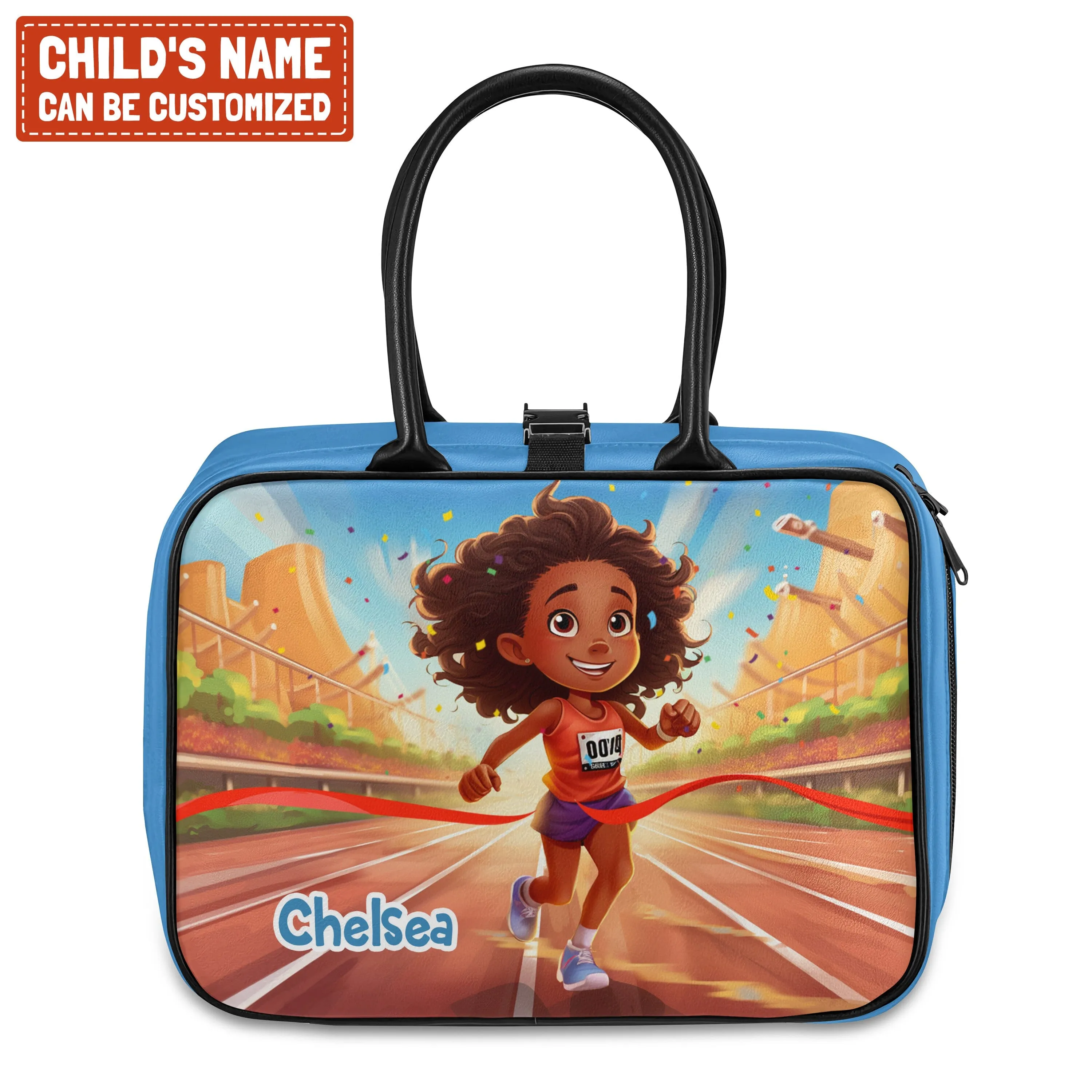 Personalized Little Afro Athlete Lunch Bag For Kids (Without Containers)