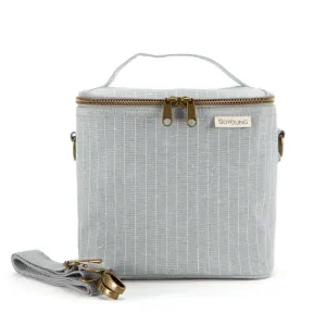 Pinstripe Heather Grey Petite Lunch Poche