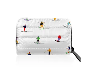 Puffer Zipper Wallet in Dancing Skiers