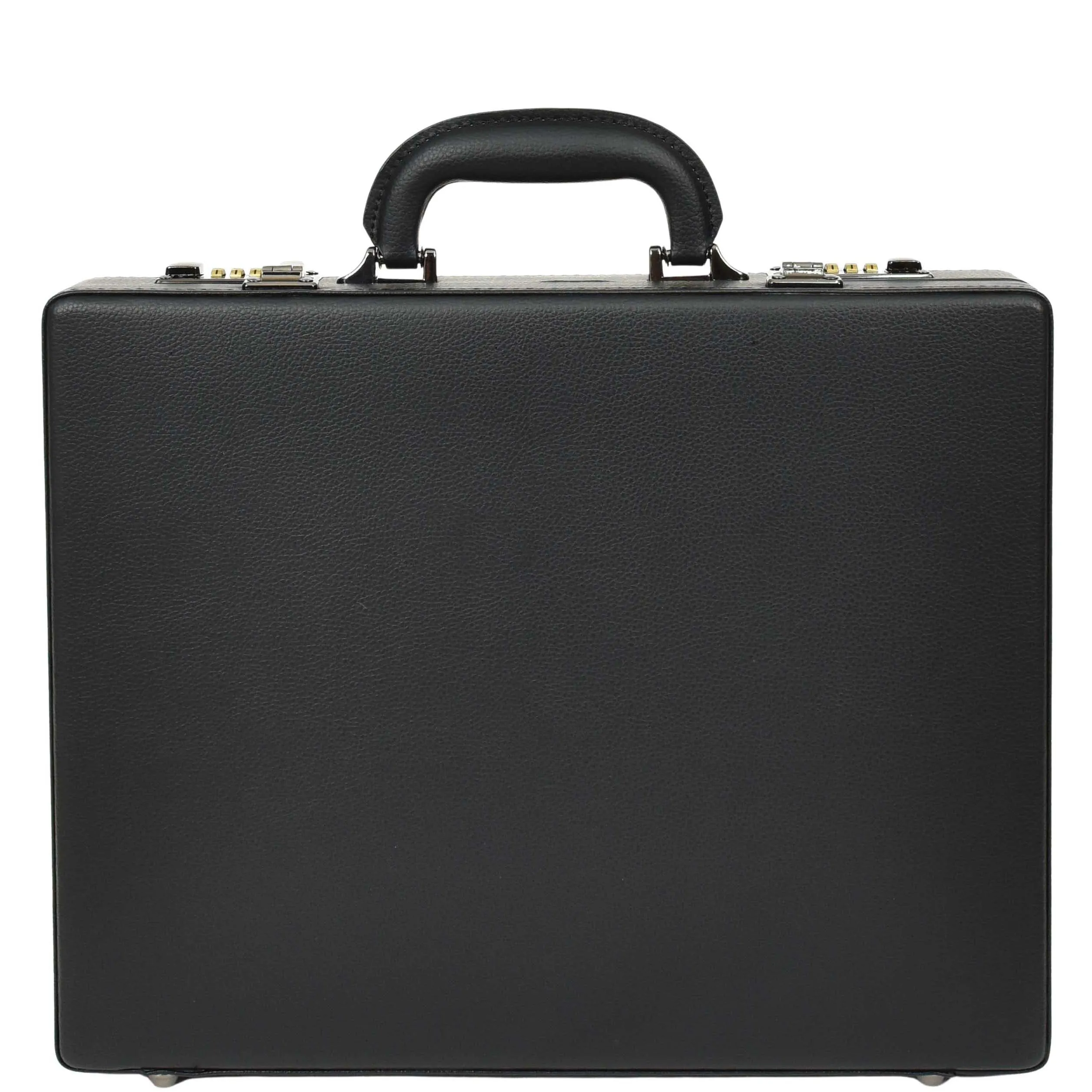 Slim Line Attache Case Black Briefcase Organiser Apex