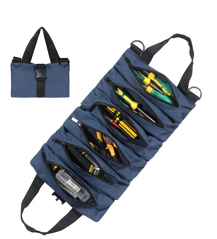 Tool Bag Portable Wear-Resistant Canvas Large Capacity Vehicle Repair Tool Bag Hardware Bag Electrician Bag