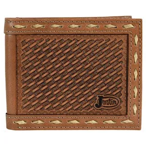 Trenditions Justin Men's Bifold Basketweave Tool Wallet