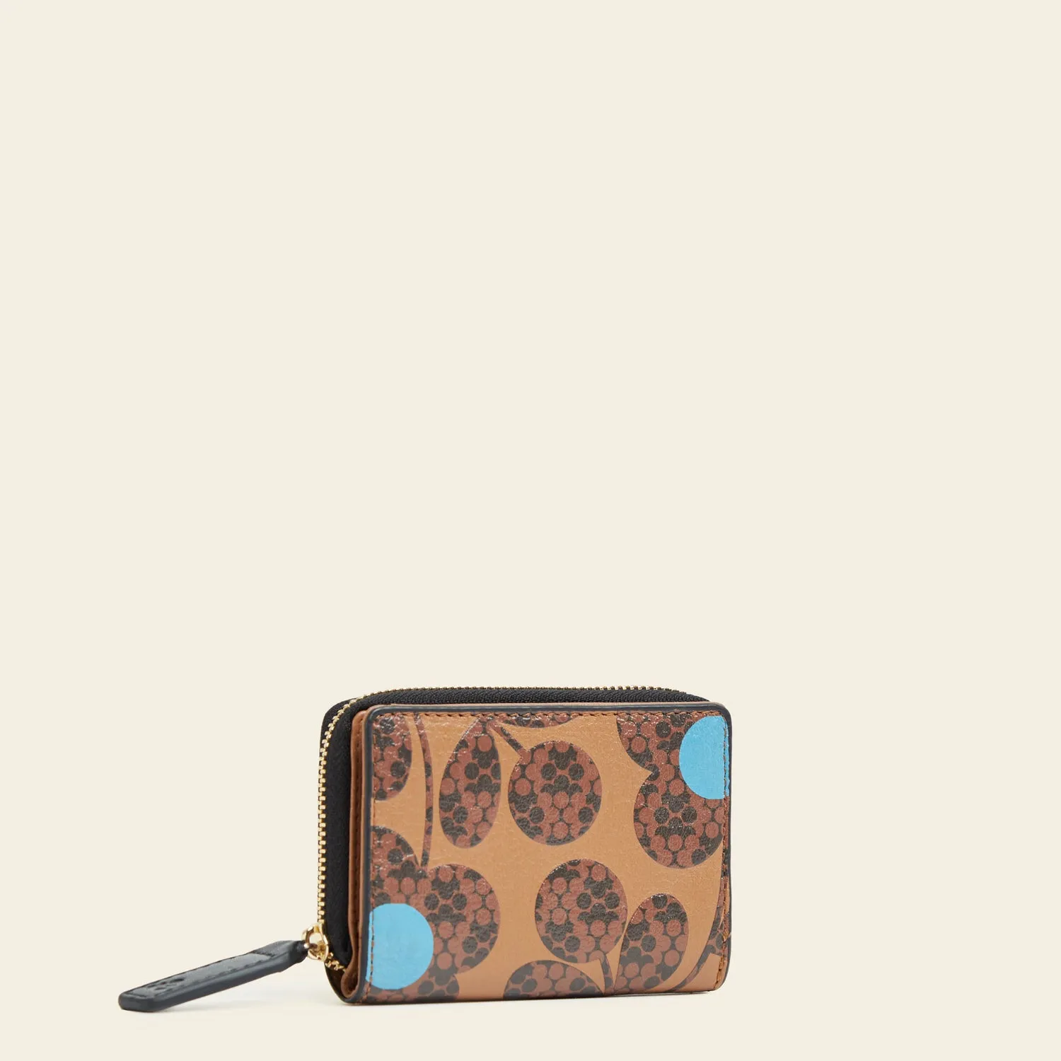 Viola Small Wallet - Tan Floating Flower